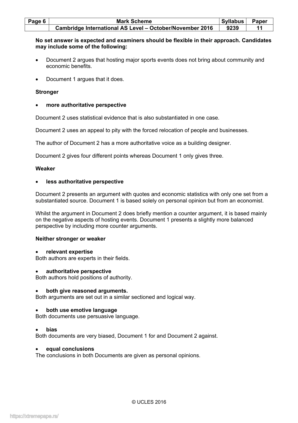 Mark scheme, page 6 of 6