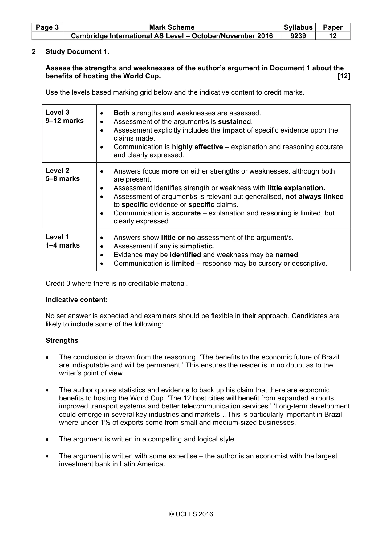 Mark scheme, page 3 of 6