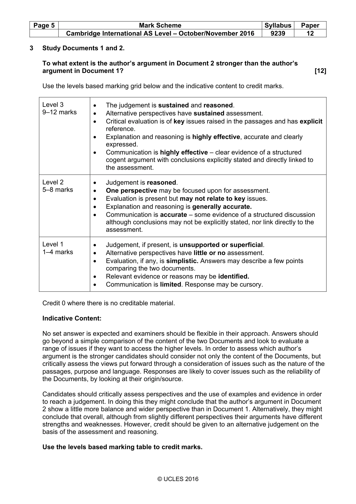 Mark scheme, page 5 of 6