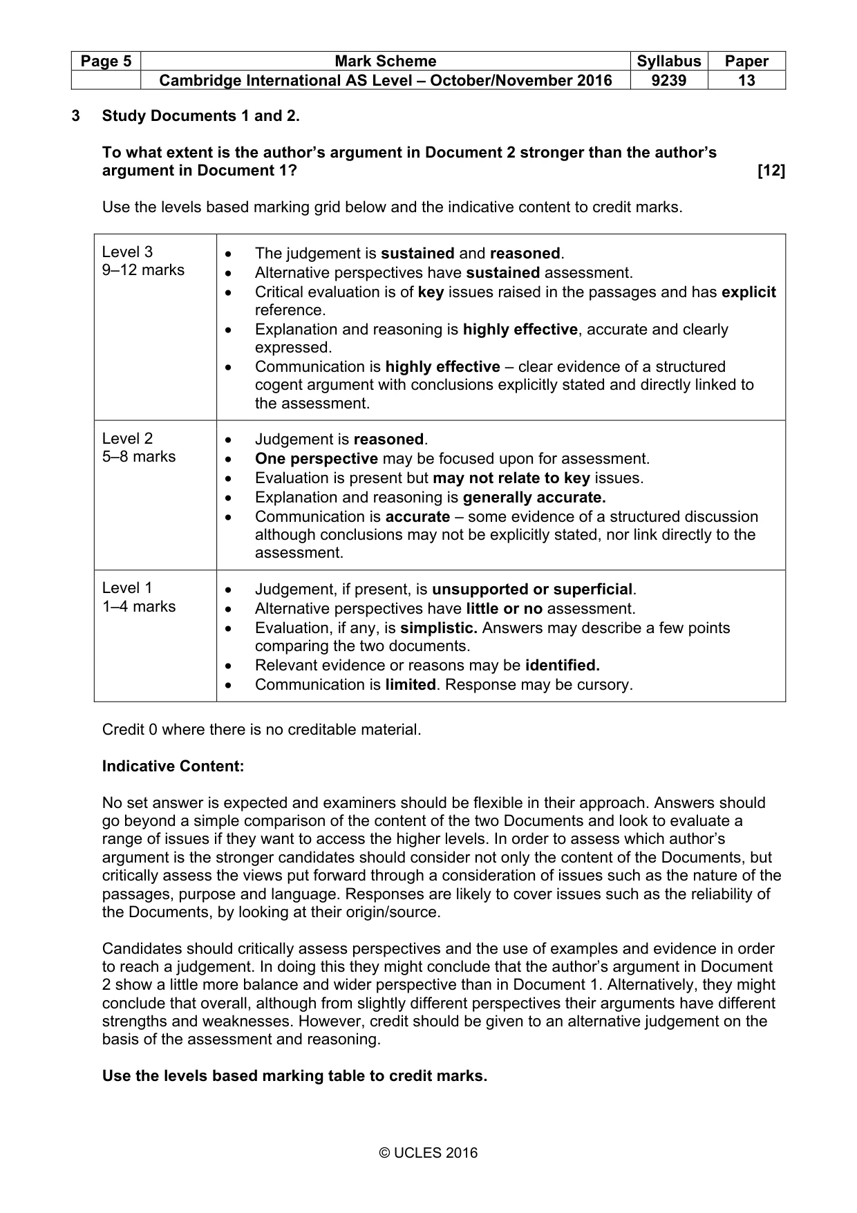 Mark scheme, page 5 of 6
