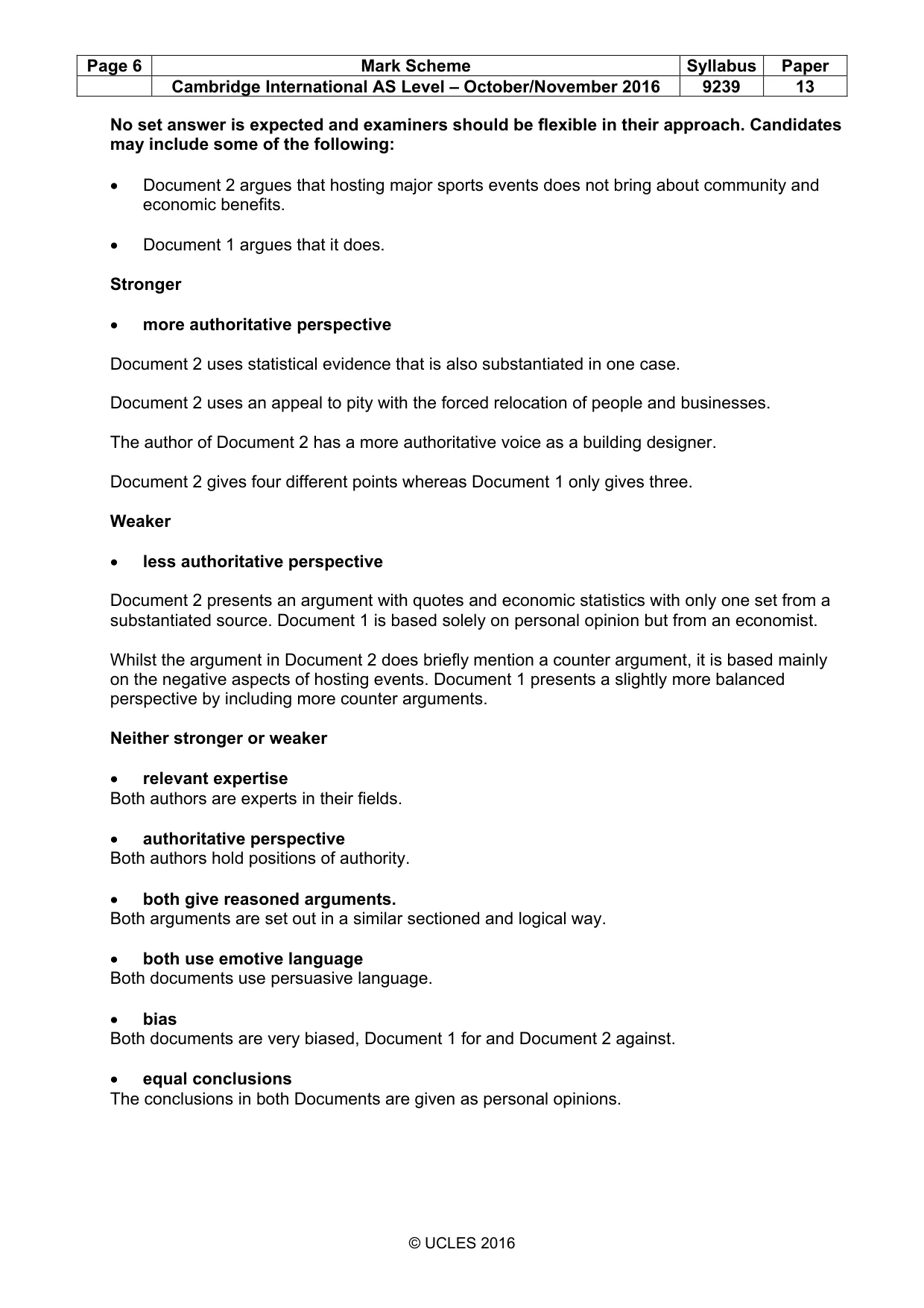 Mark scheme, page 6 of 6