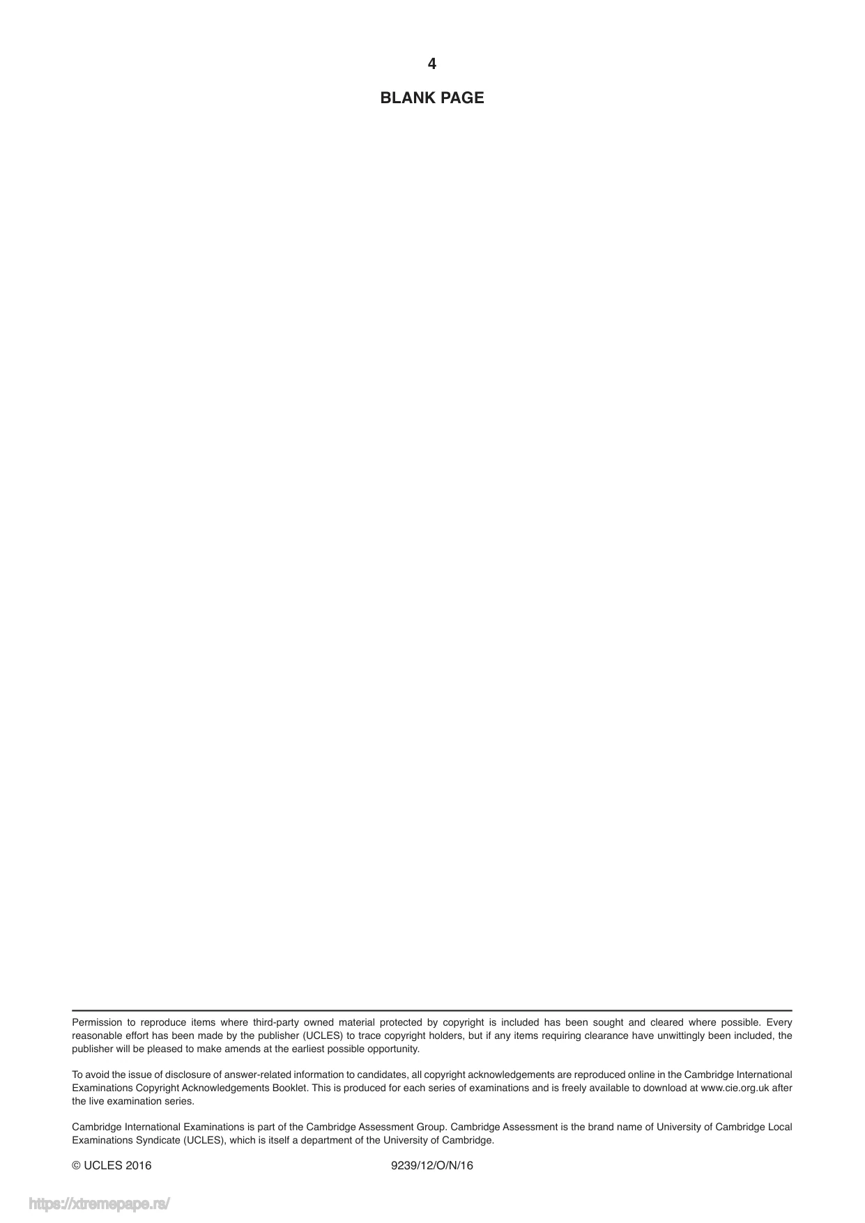 Cambridge A Level Global Perspectives and Research 9239 2016 Oct/Nov Paper 1 · Variant 2 question paper, page 4 of 4