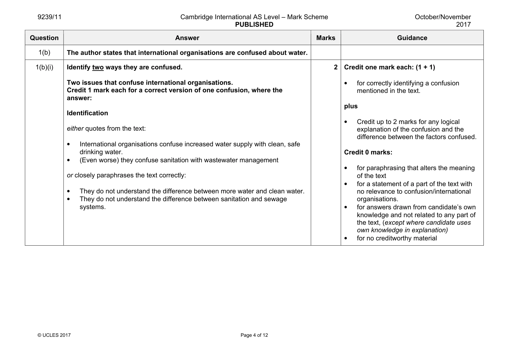 Mark scheme, page 4 of 12