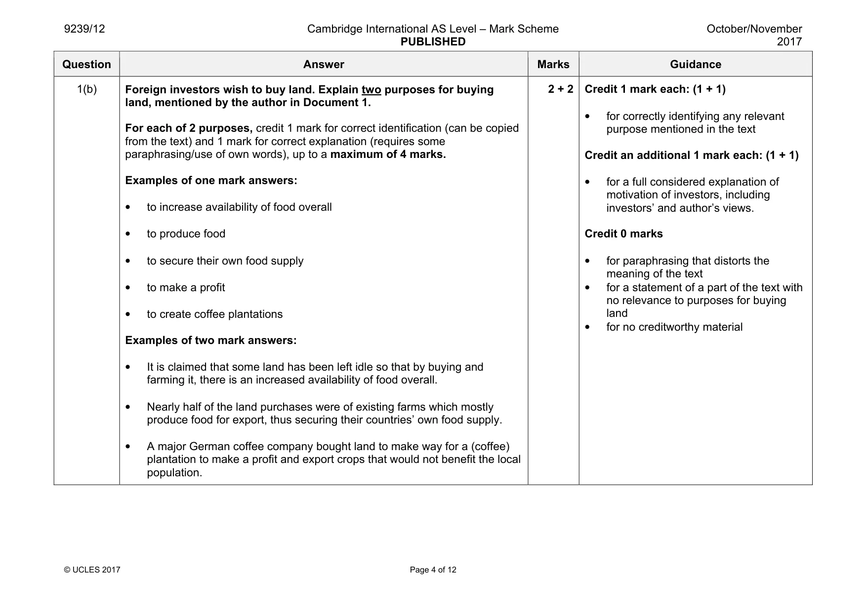 Mark scheme, page 4 of 12