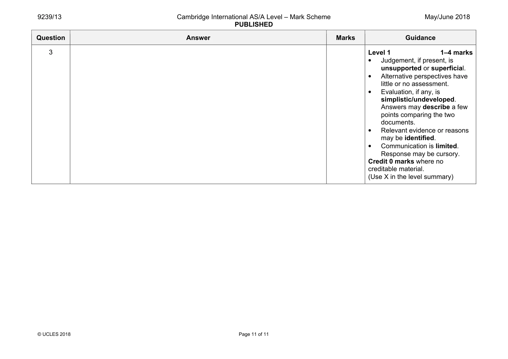 Mark scheme, page 11 of 11