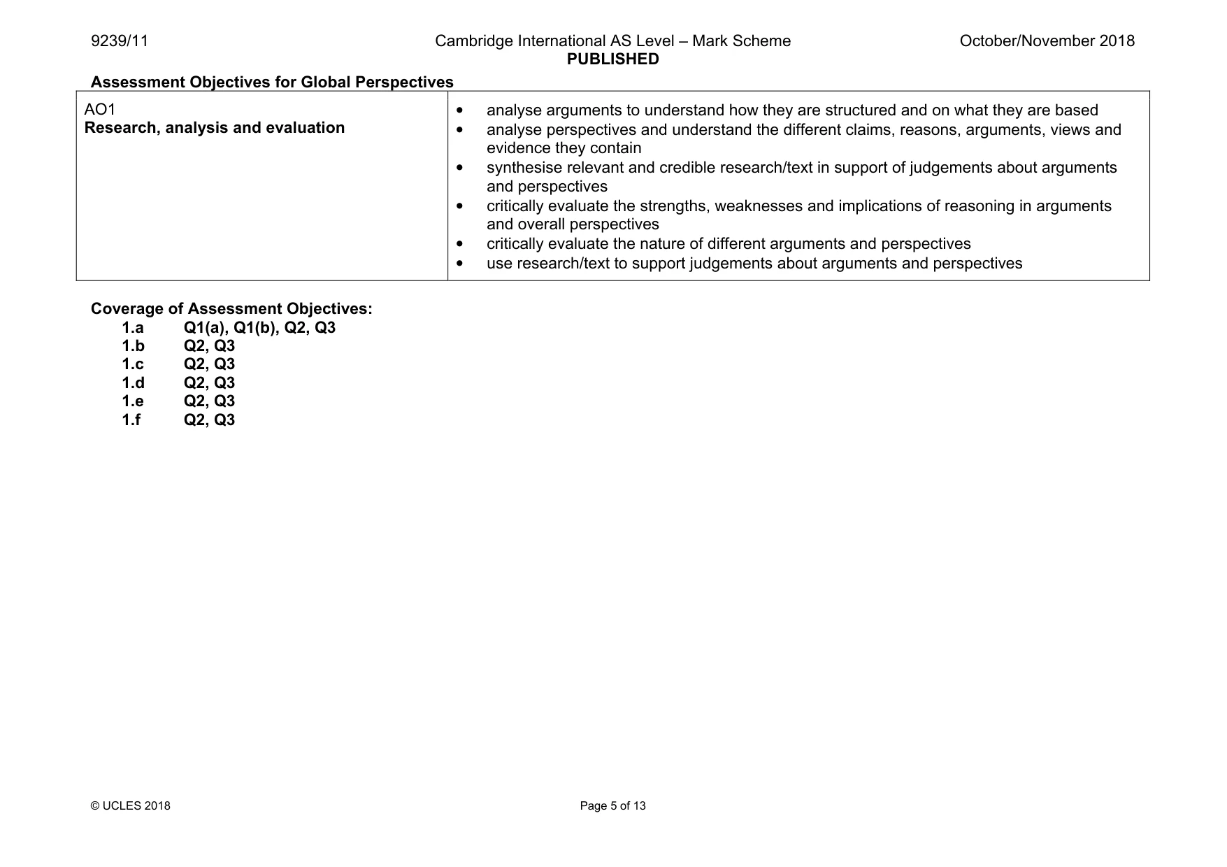 Mark scheme, page 5 of 13