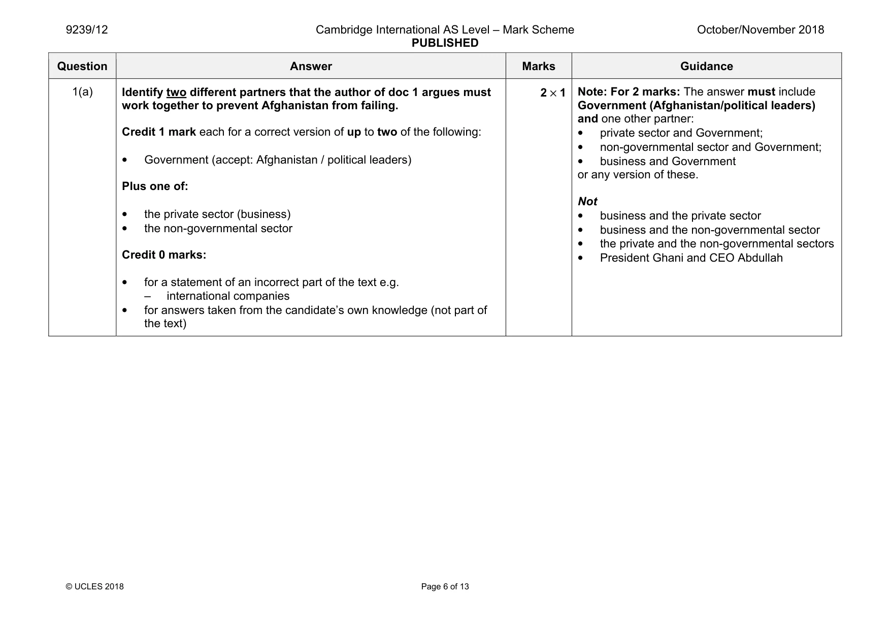 Mark scheme, page 6 of 13