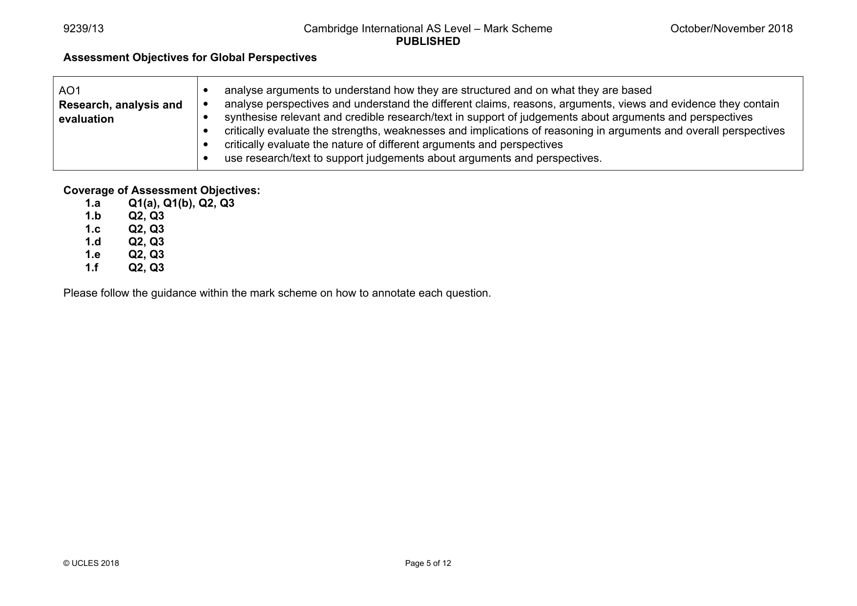 Mark scheme, page 5 of 12