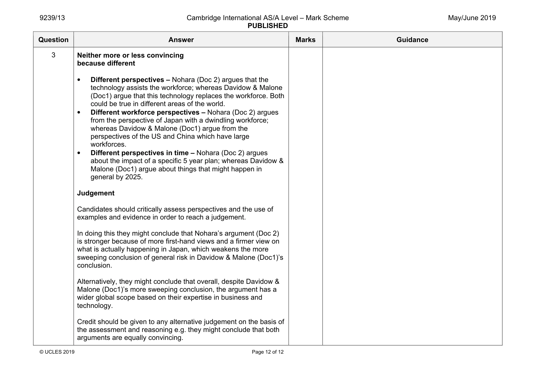 Mark scheme, page 12 of 12