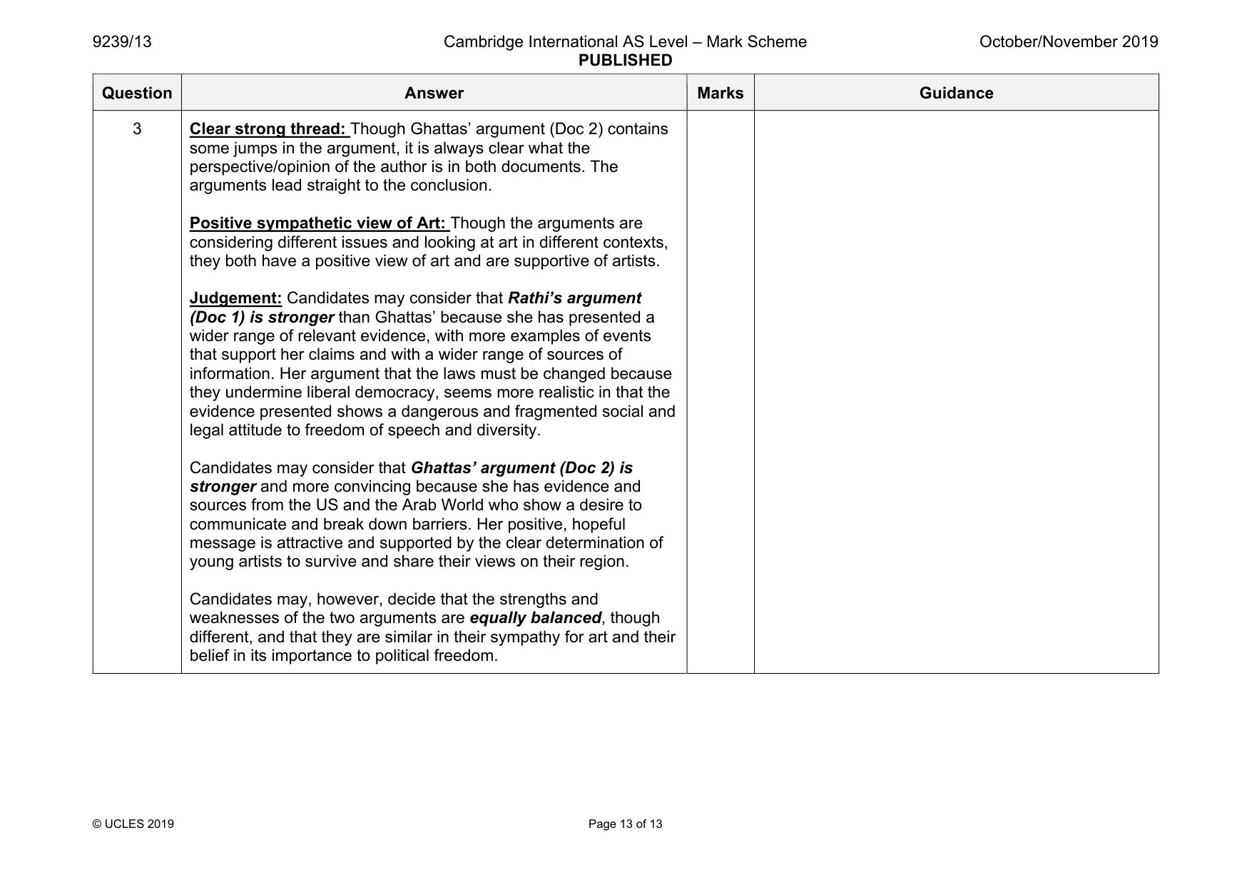 Mark scheme, page 13 of 13