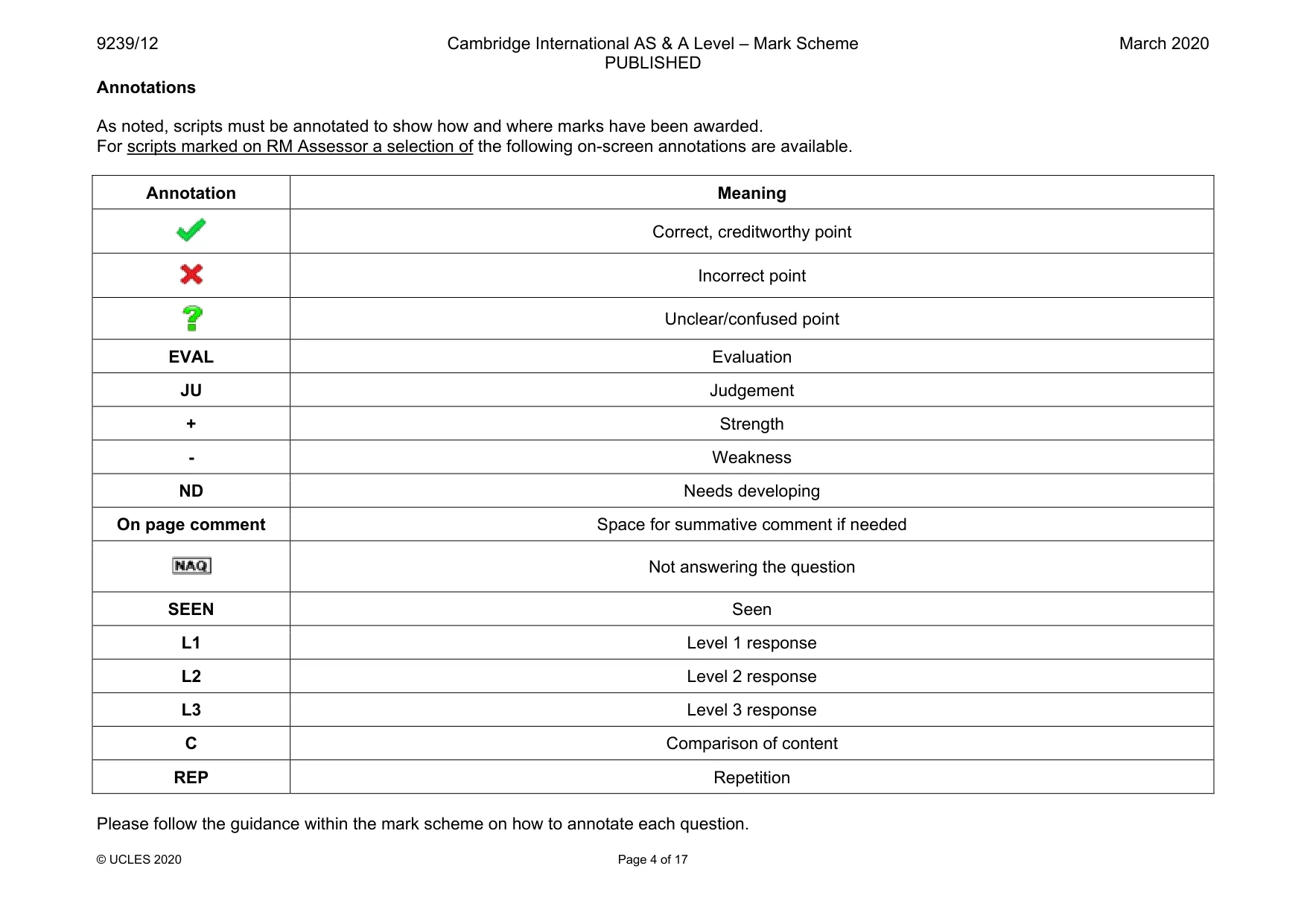Mark scheme, page 4 of 17