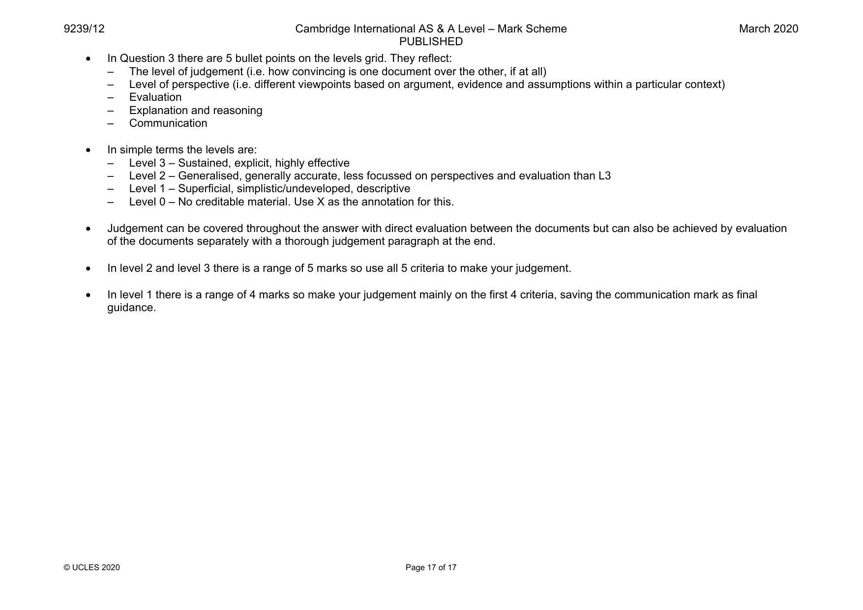 Mark scheme, page 17 of 17