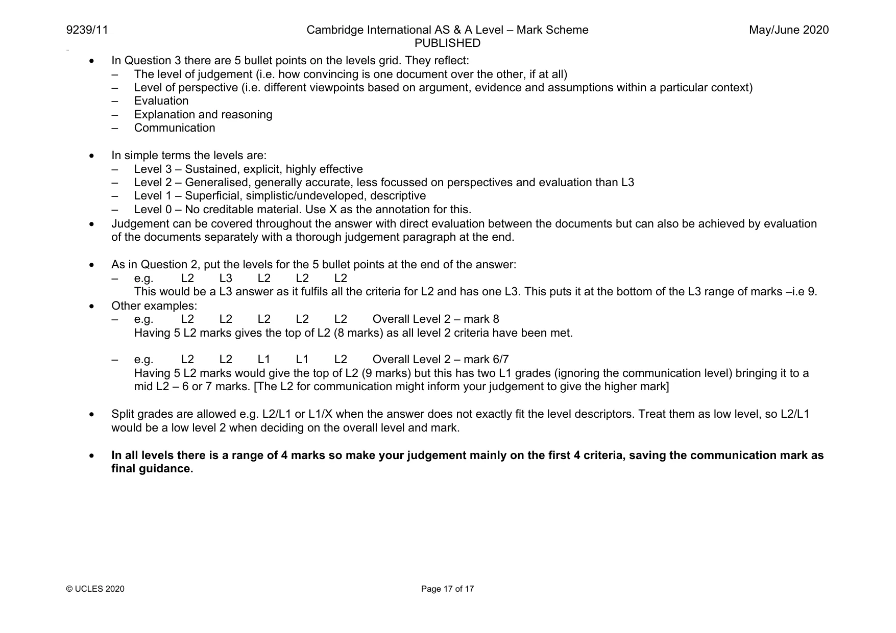 Mark scheme, page 17 of 17