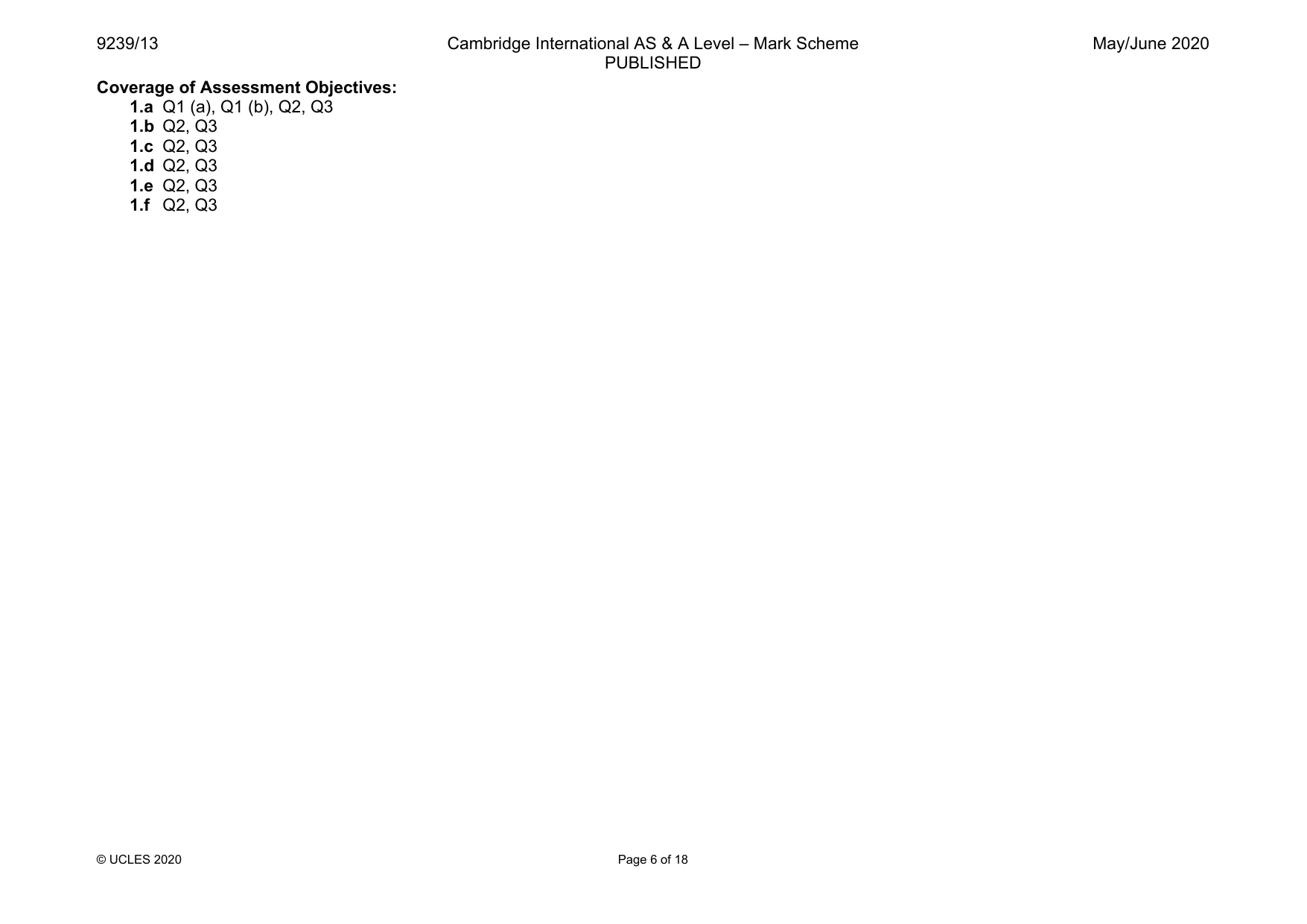 Mark scheme, page 6 of 18