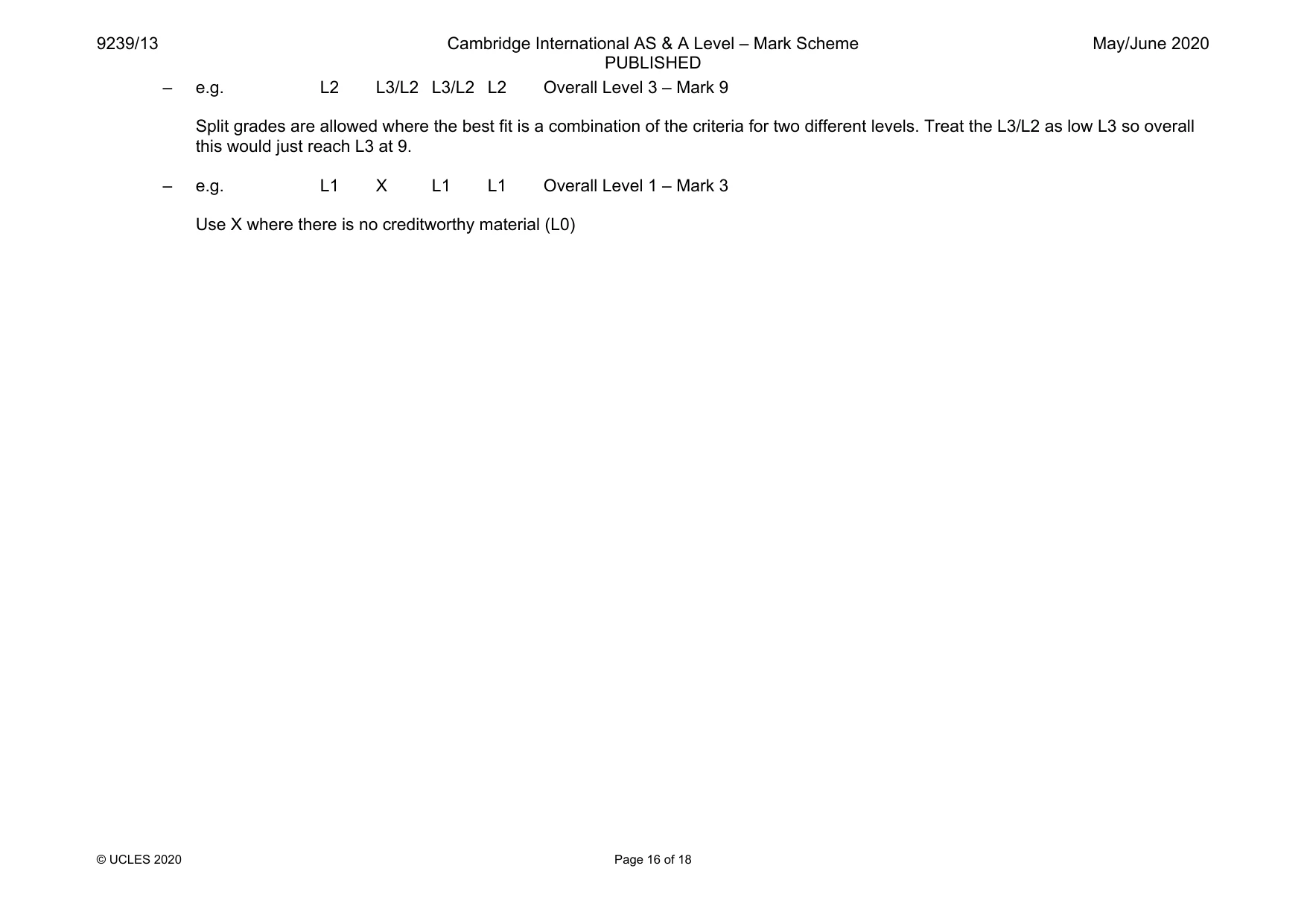 Mark scheme, page 16 of 18
