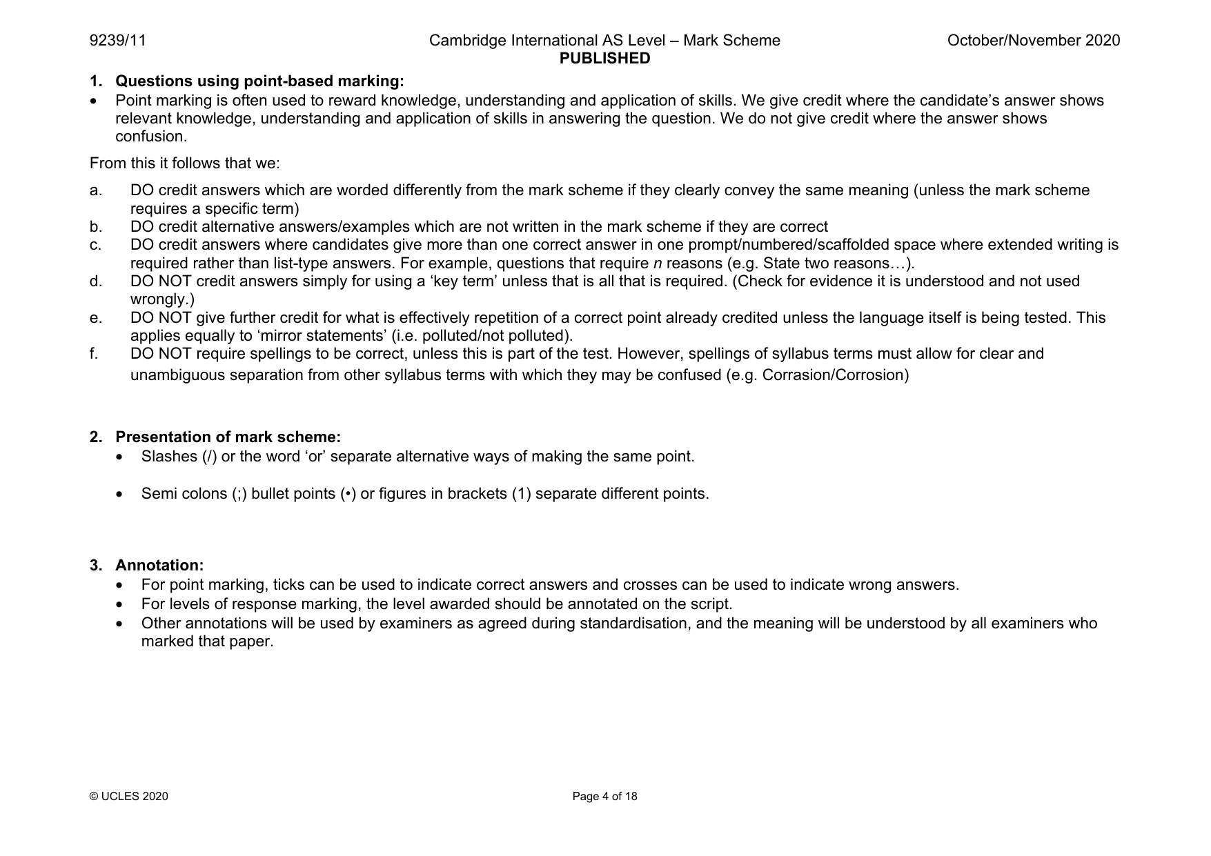 Mark scheme, page 4 of 18