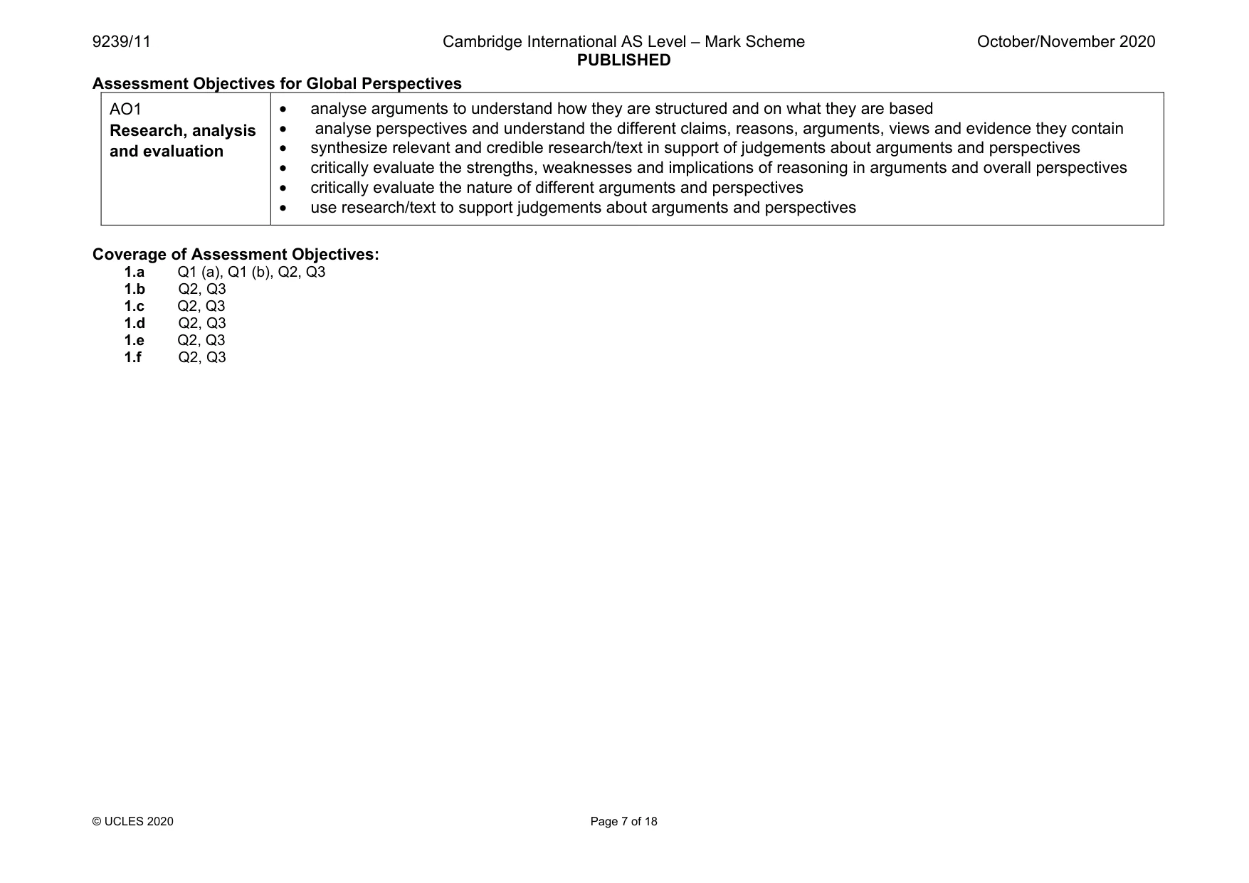 Mark scheme, page 7 of 18