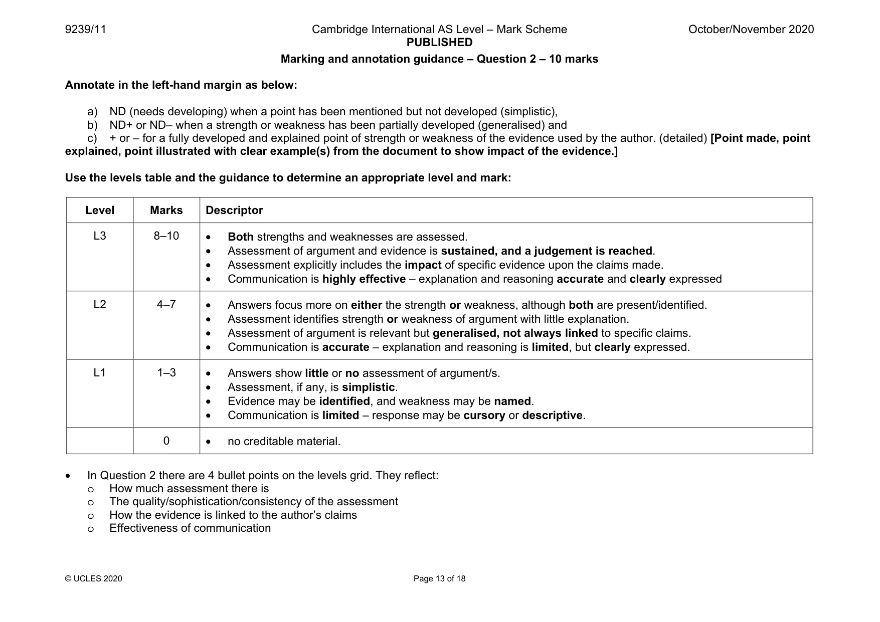Mark scheme, page 13 of 18
