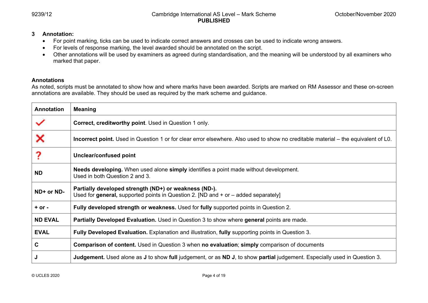 Mark scheme, page 4 of 19