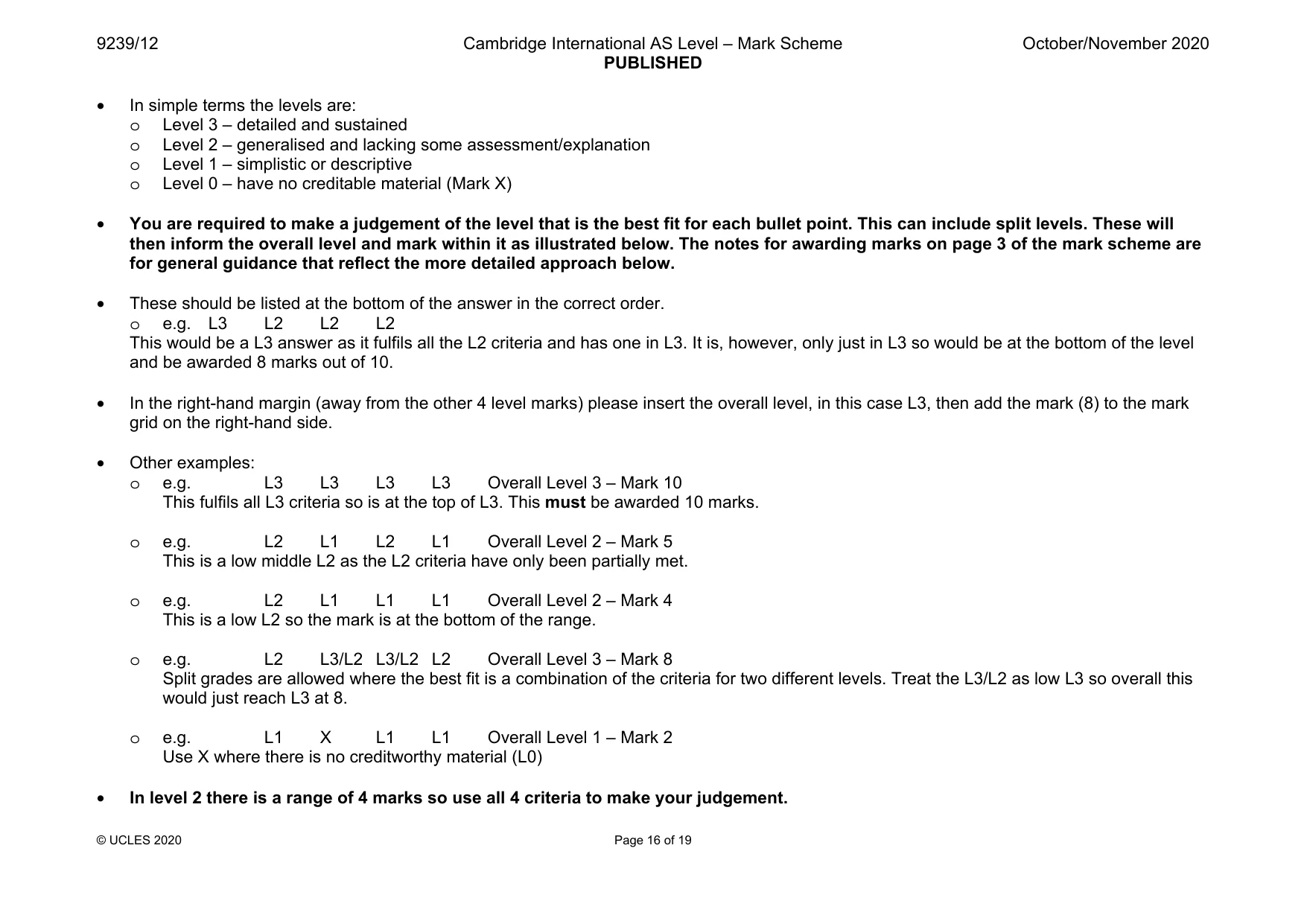 Mark scheme, page 16 of 19