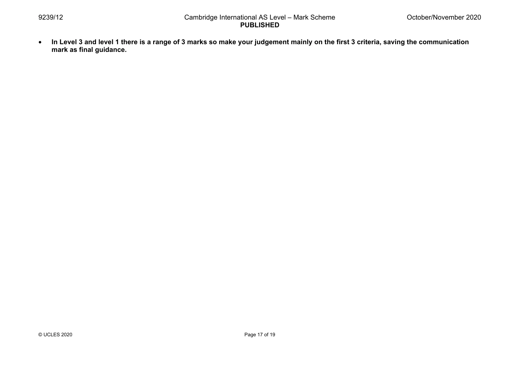 Mark scheme, page 17 of 19