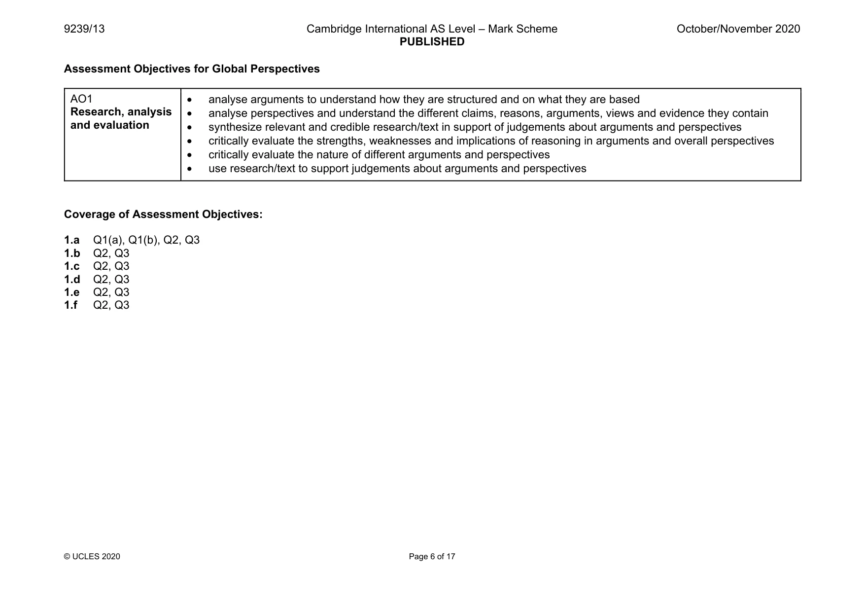 Mark scheme, page 6 of 17