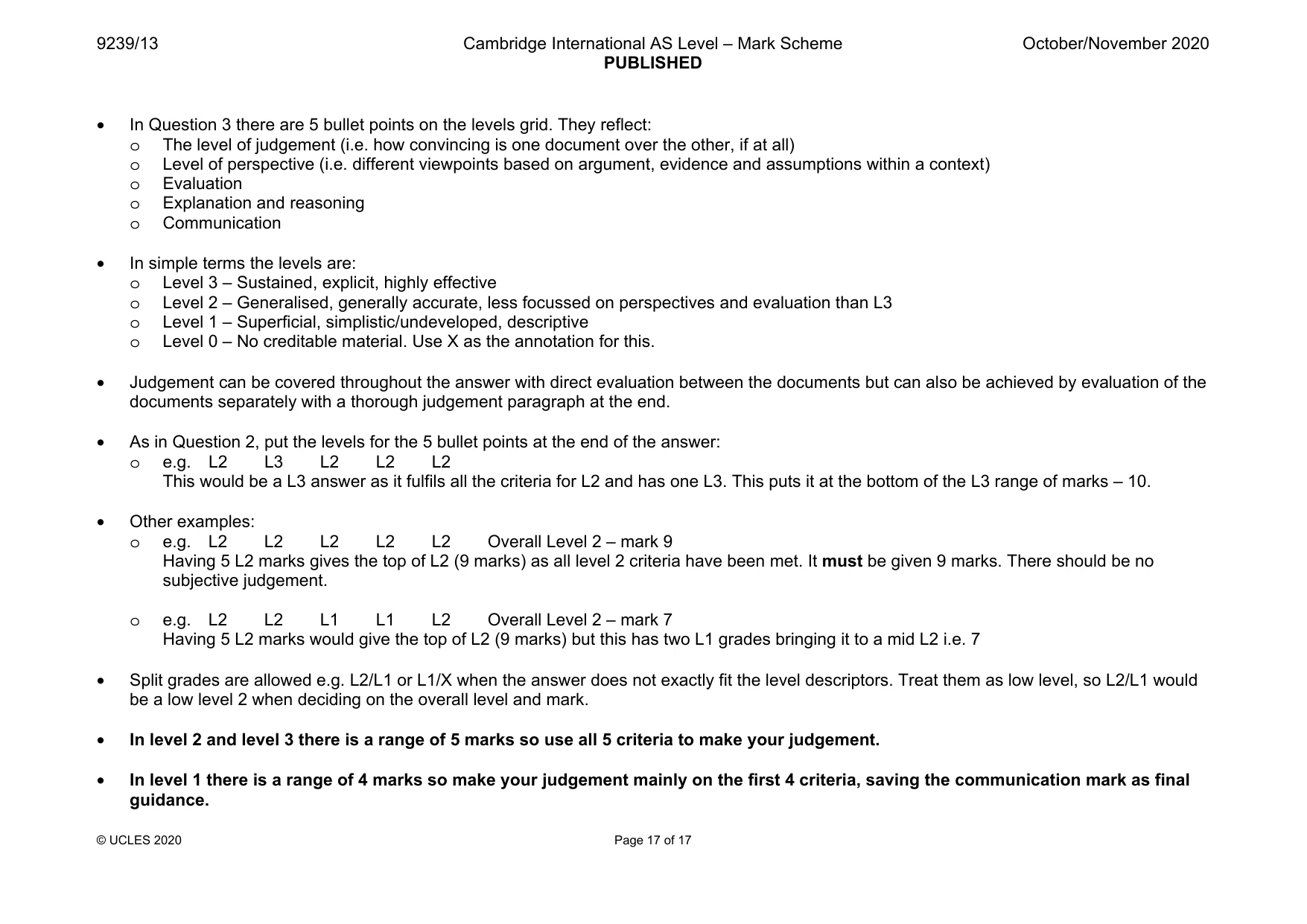 Mark scheme, page 17 of 17