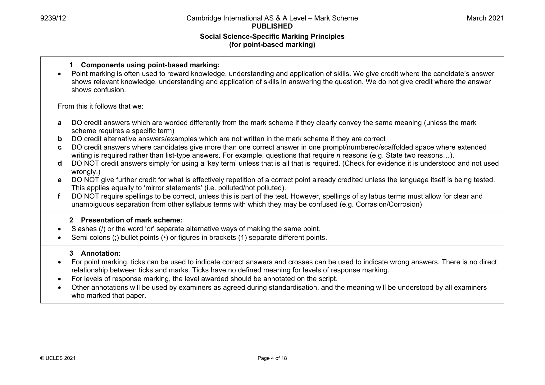 Mark scheme, page 4 of 18
