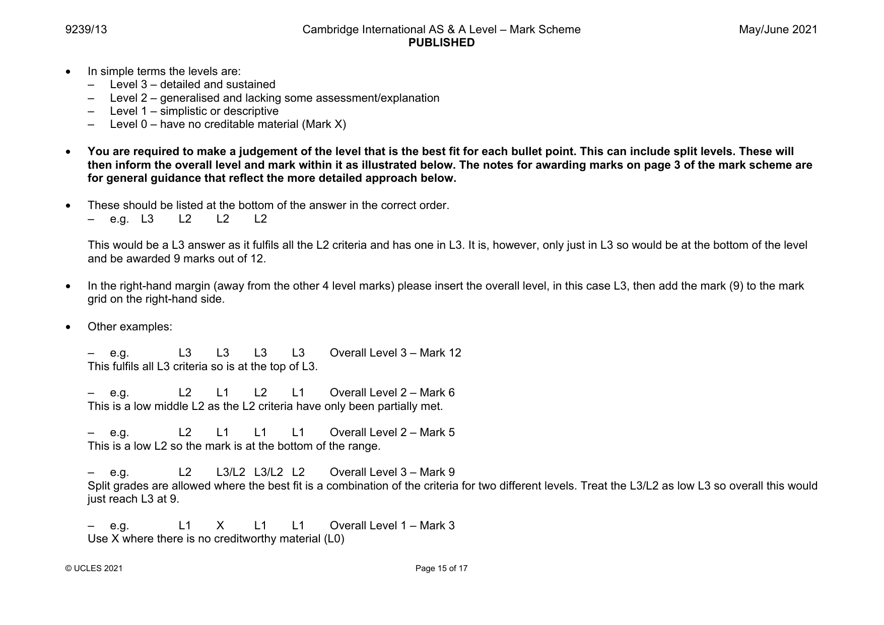 Mark scheme, page 15 of 17