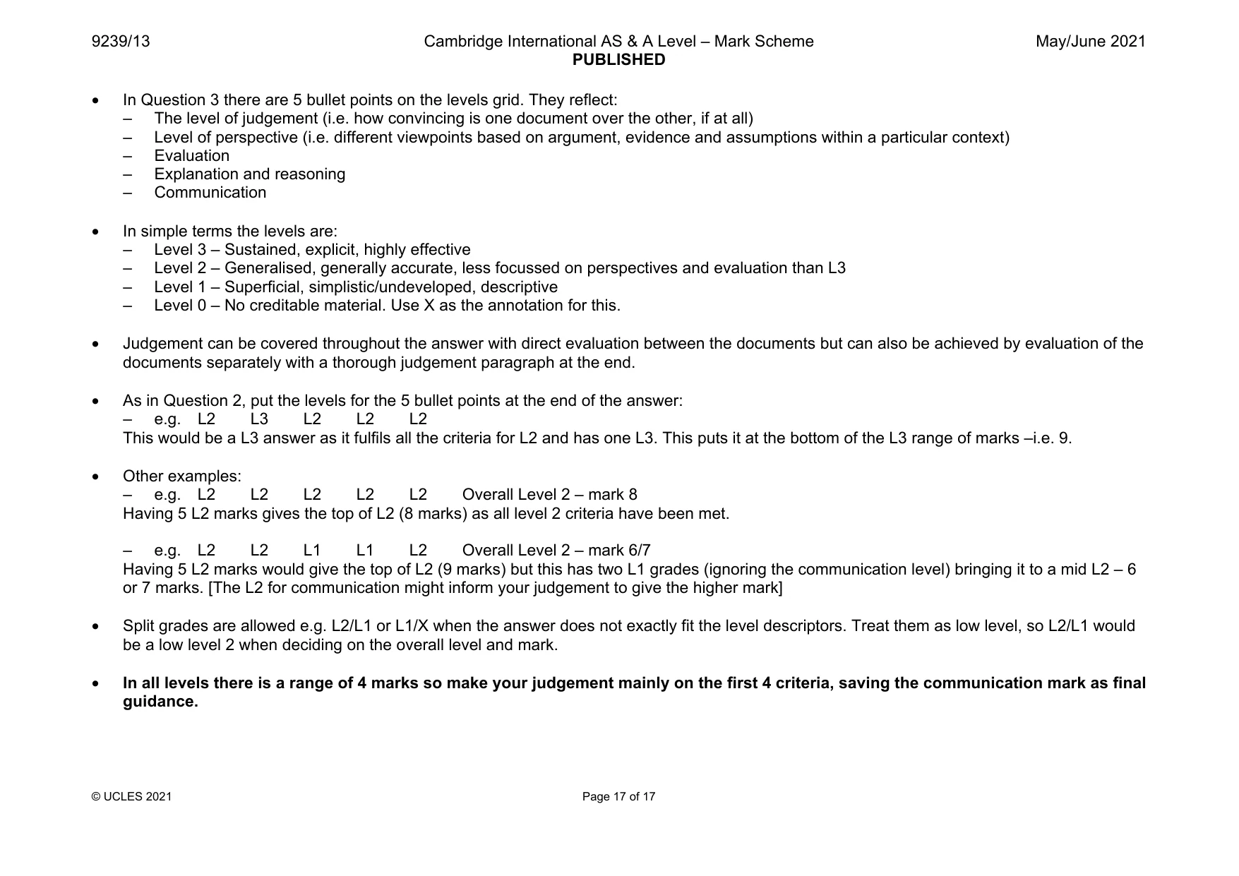 Mark scheme, page 17 of 17