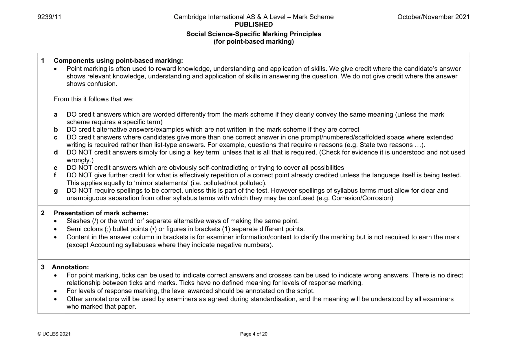 Mark scheme, page 4 of 20