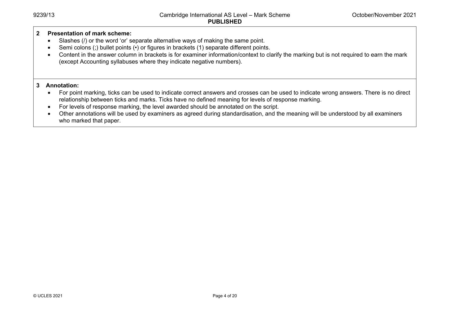Mark scheme, page 4 of 20
