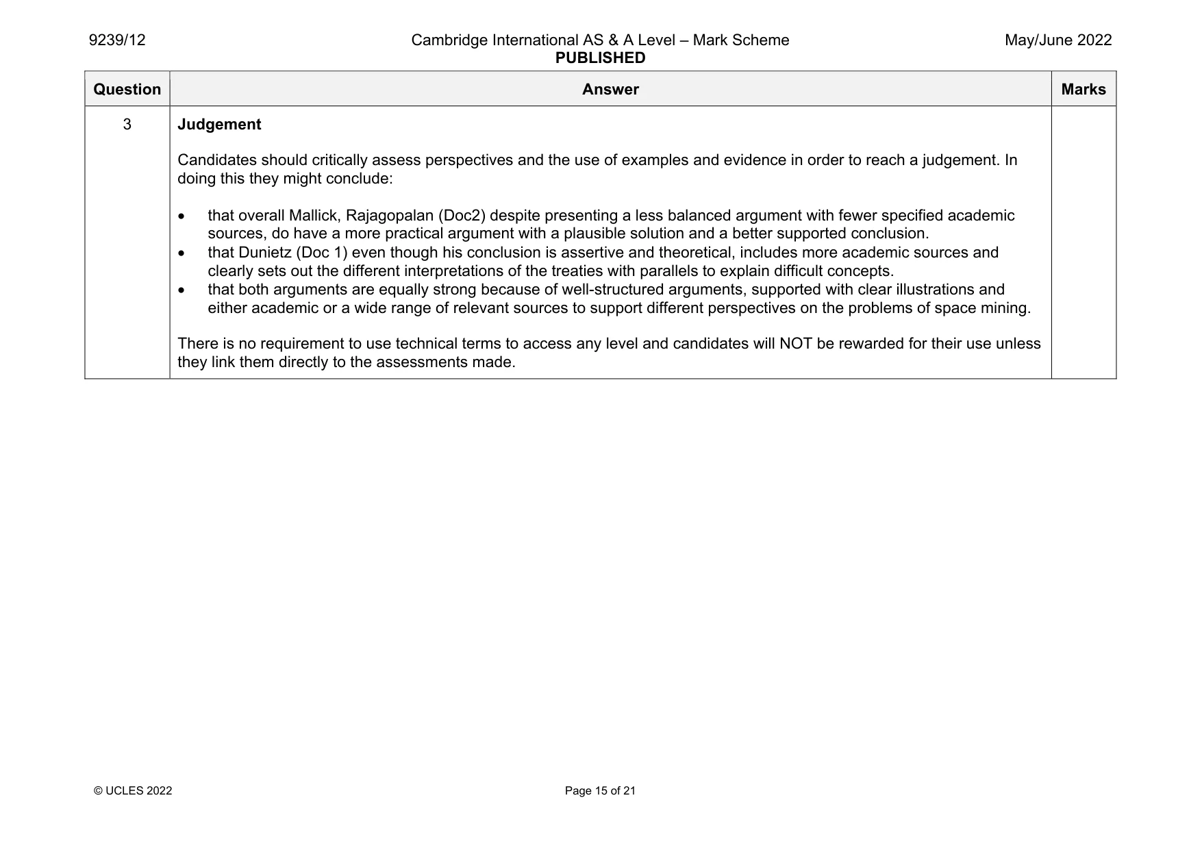 Mark scheme, page 15 of 21