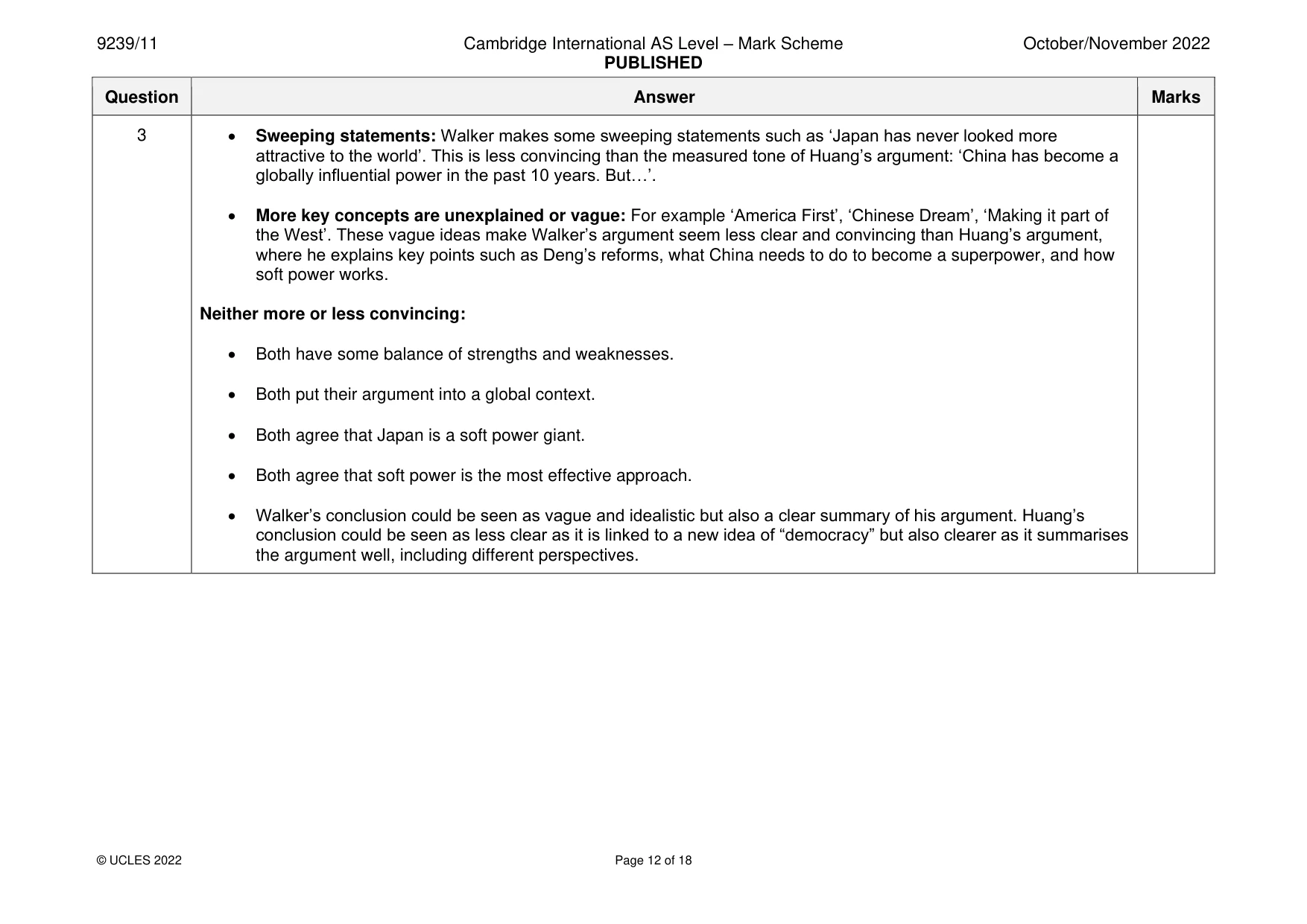 Mark scheme, page 12 of 18
