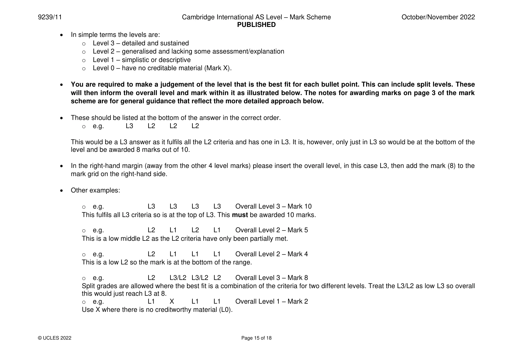 Mark scheme, page 15 of 18