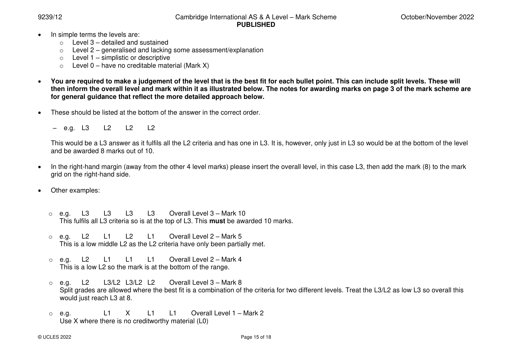 Mark scheme, page 15 of 18