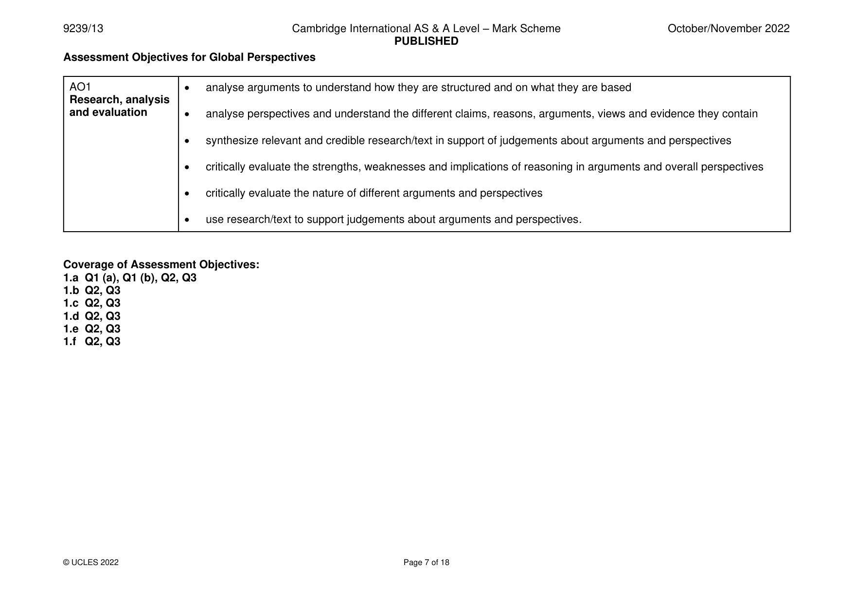 Mark scheme, page 7 of 18