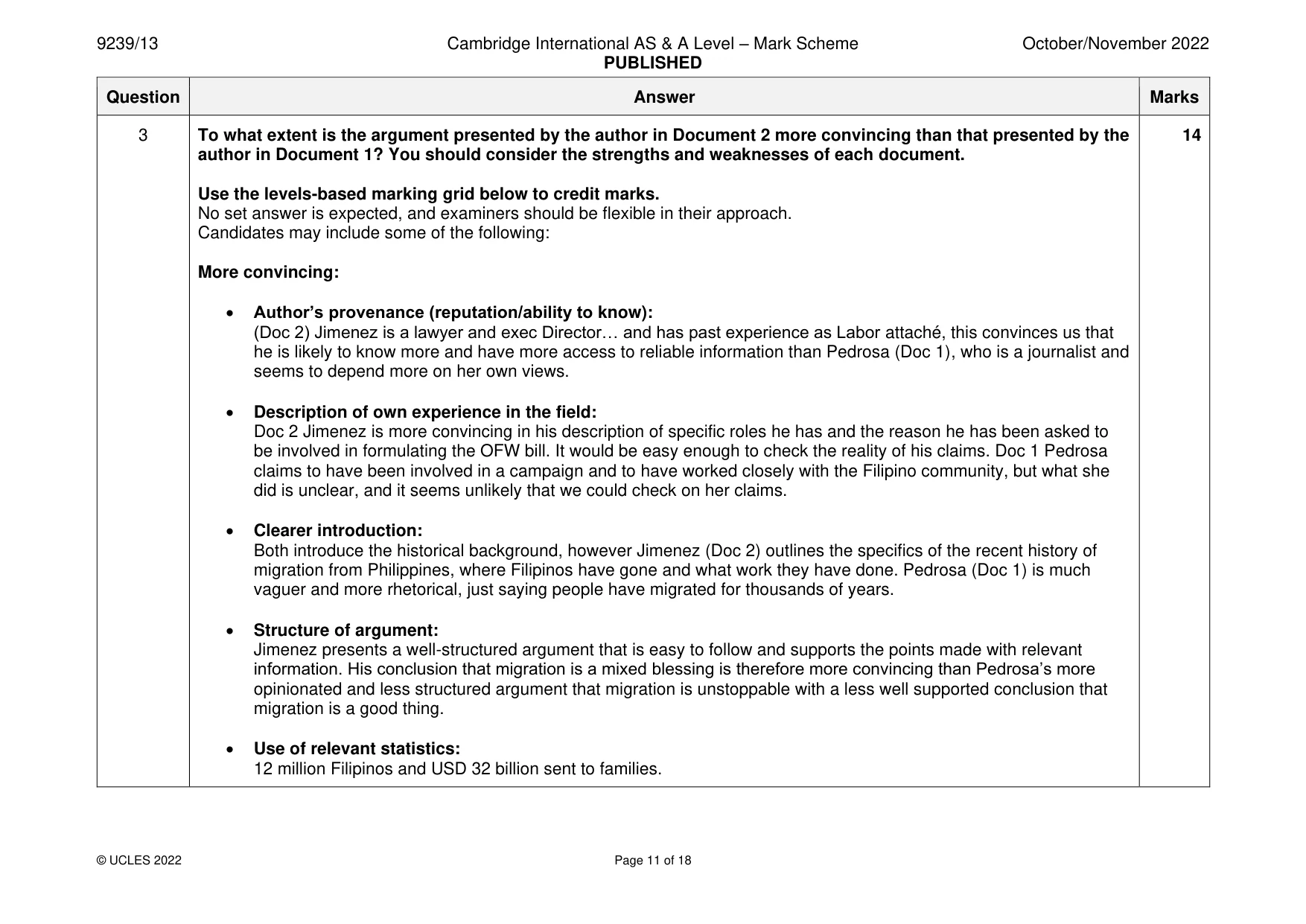 Mark scheme, page 11 of 18
