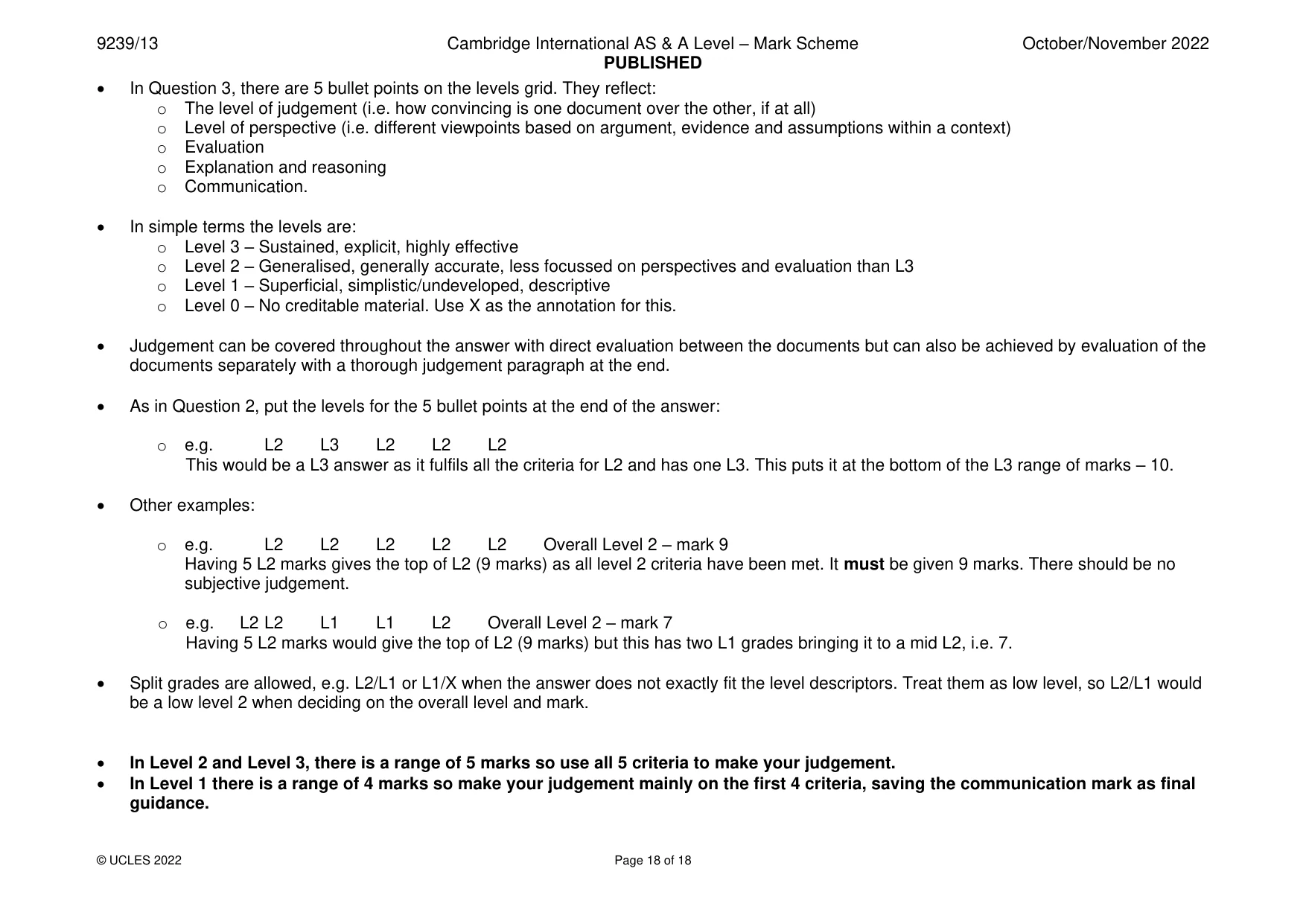 Mark scheme, page 18 of 18