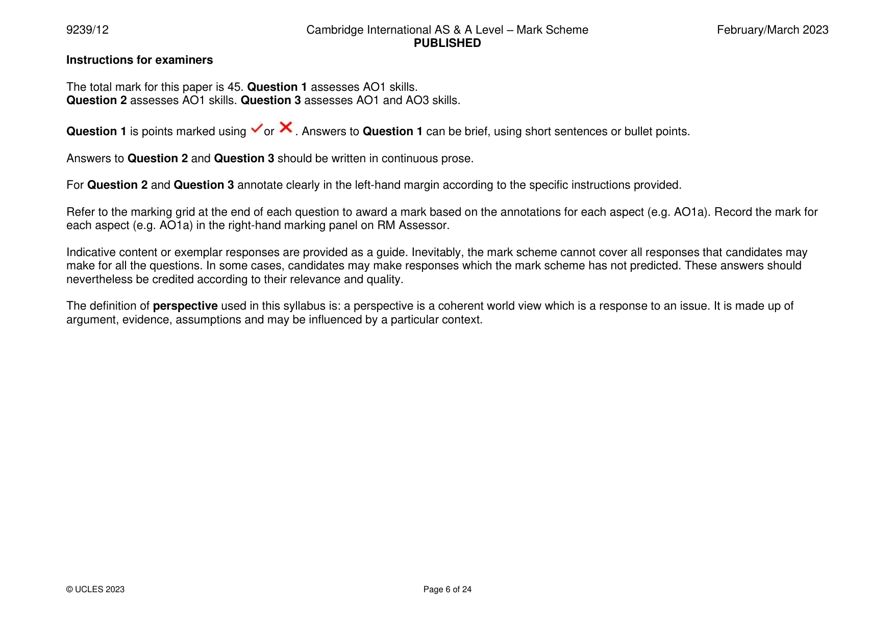 Mark scheme, page 6 of 24