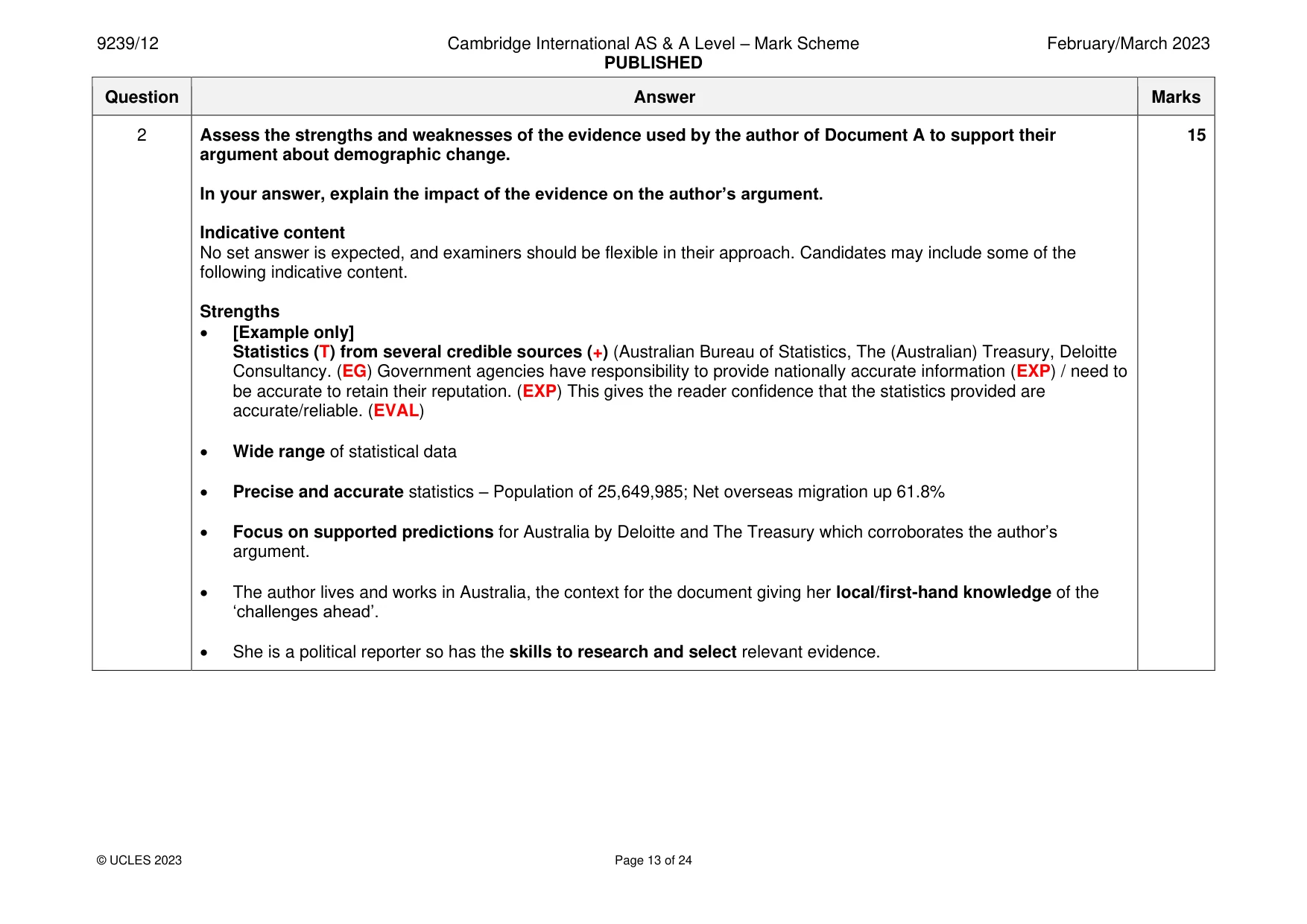 Mark scheme, page 13 of 24