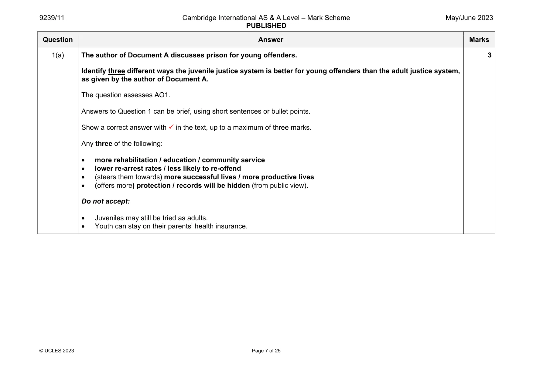 Mark scheme, page 7 of 25