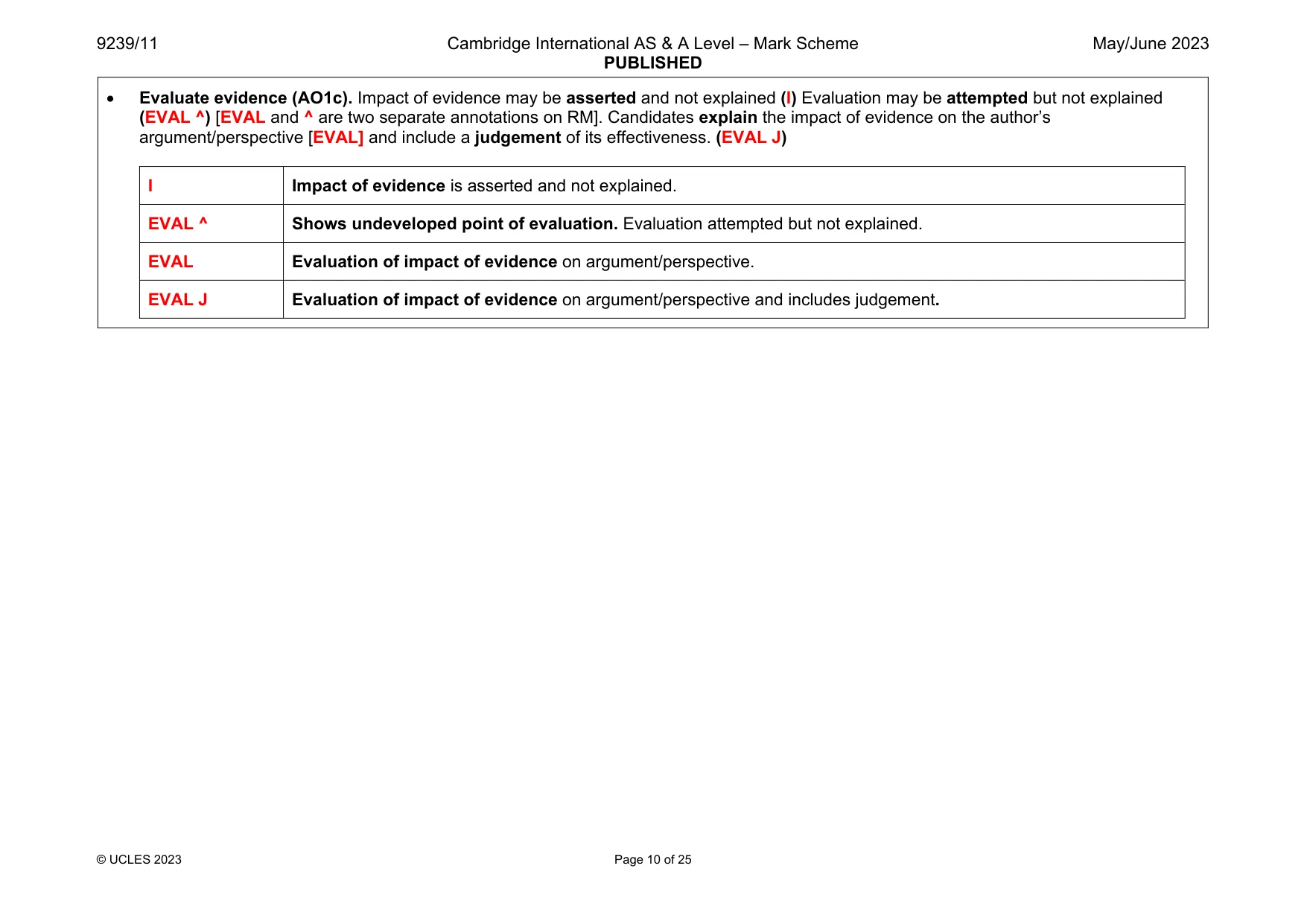 Mark scheme, page 10 of 25
