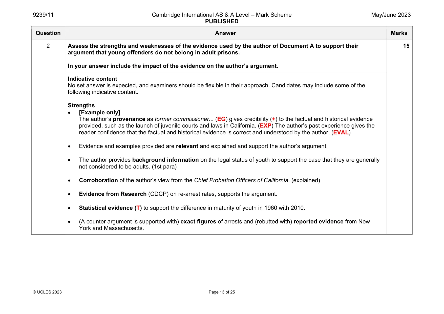 Mark scheme, page 13 of 25