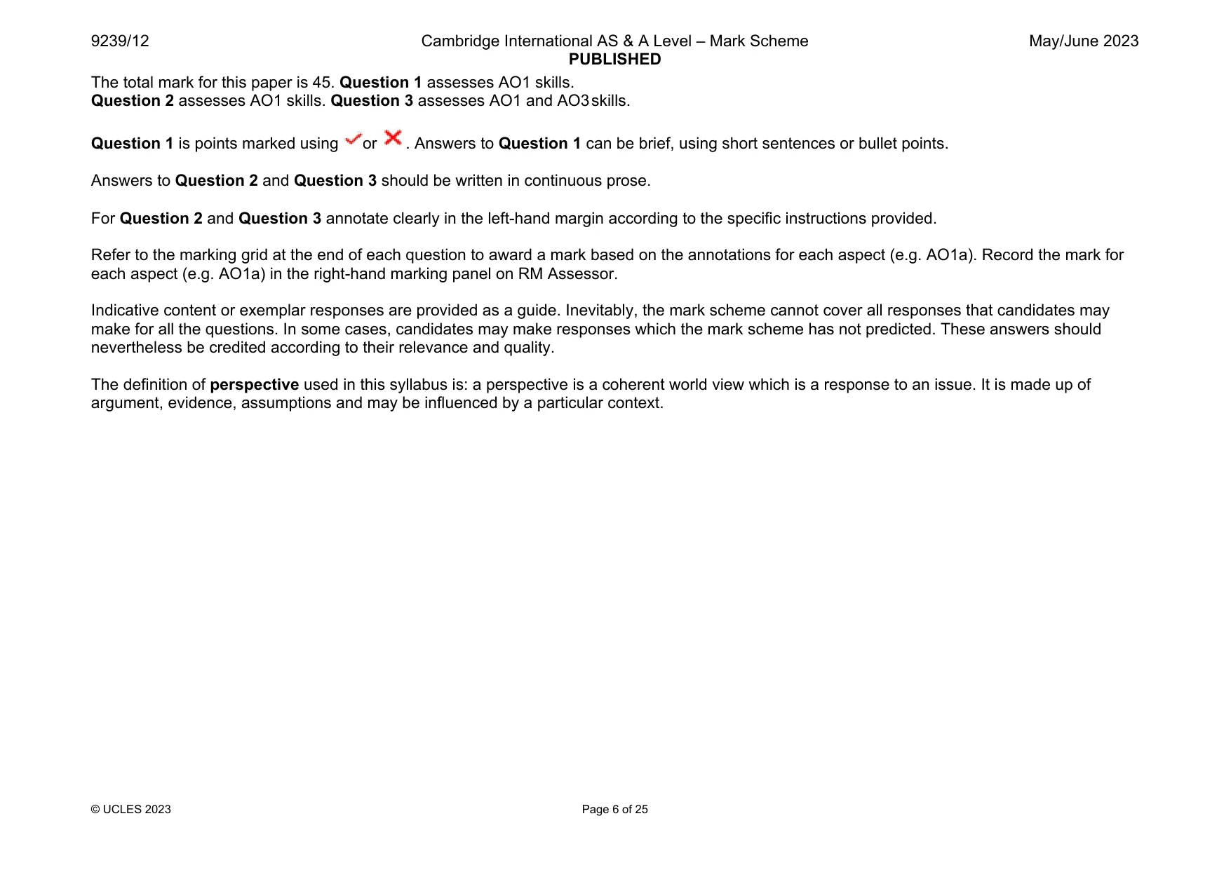 Mark scheme, page 6 of 25