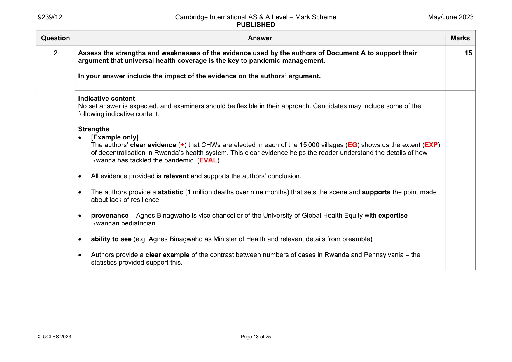 Mark scheme, page 13 of 25