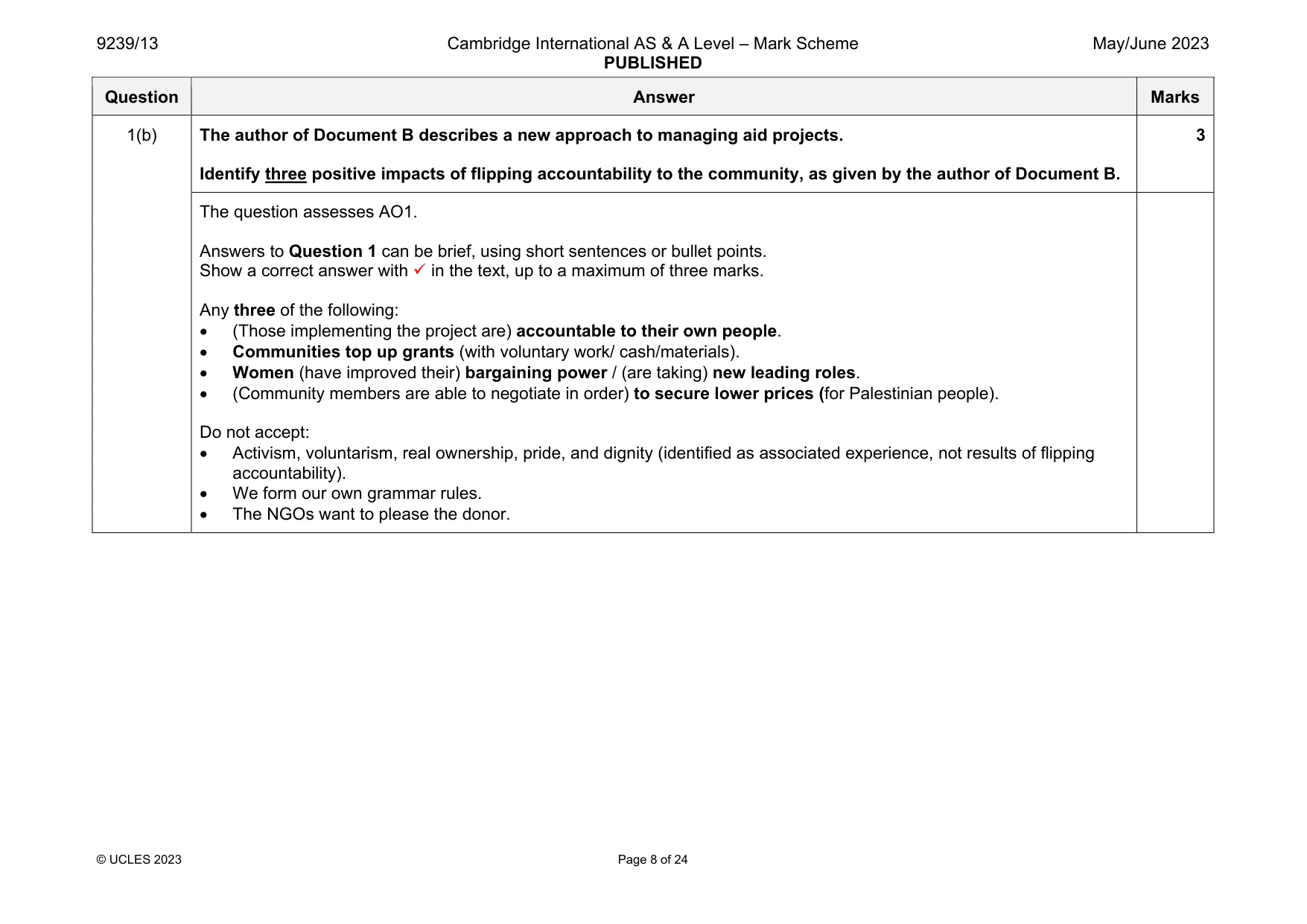 Mark scheme, page 8 of 24