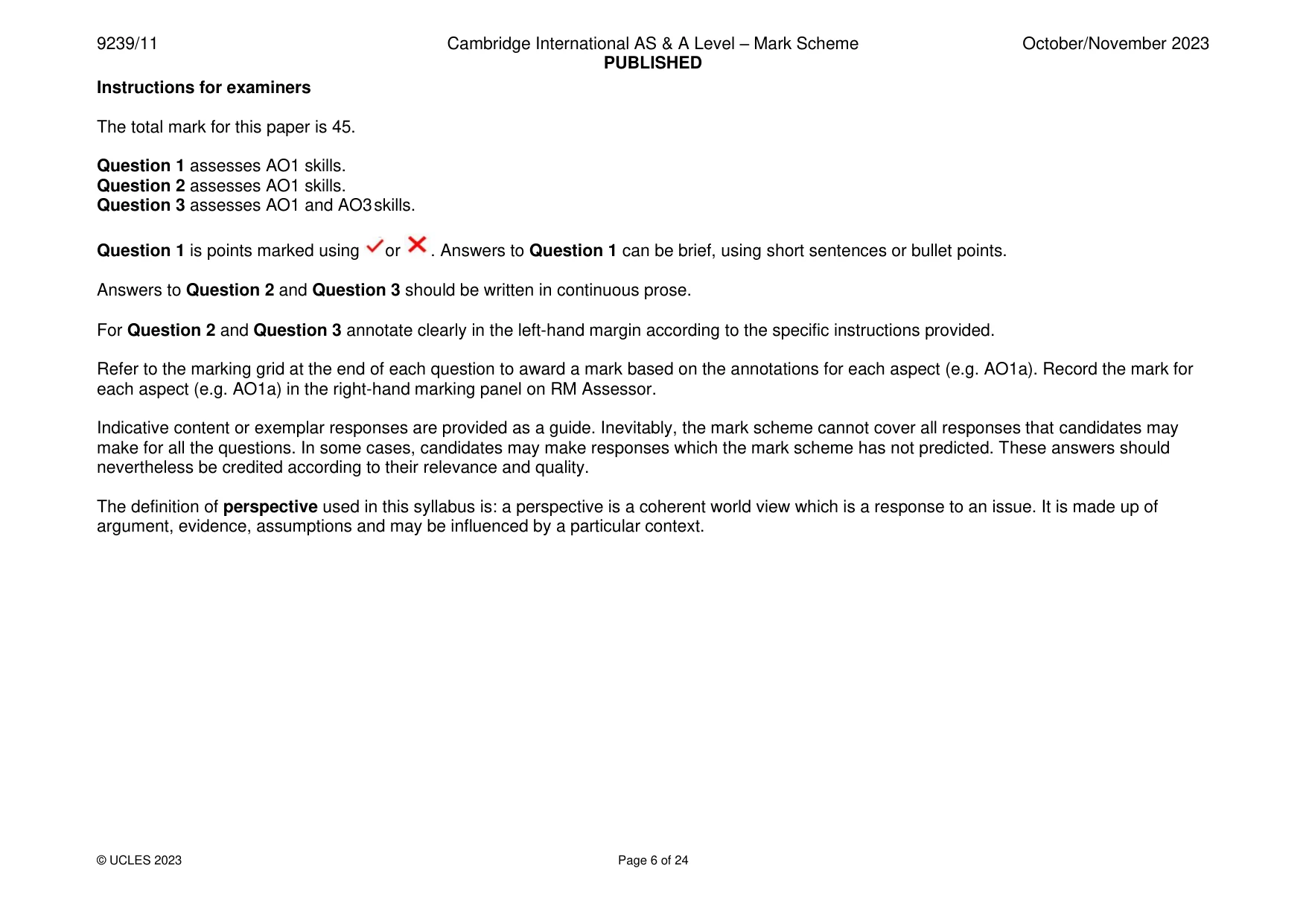 Mark scheme, page 6 of 24