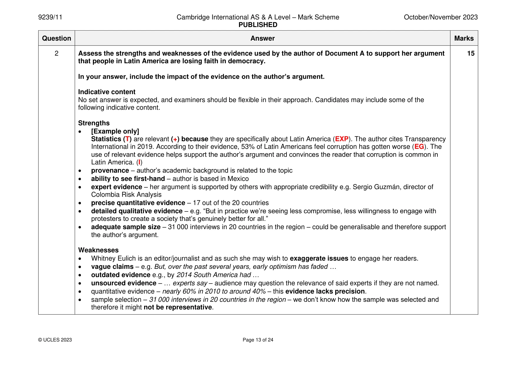 Mark scheme, page 13 of 24