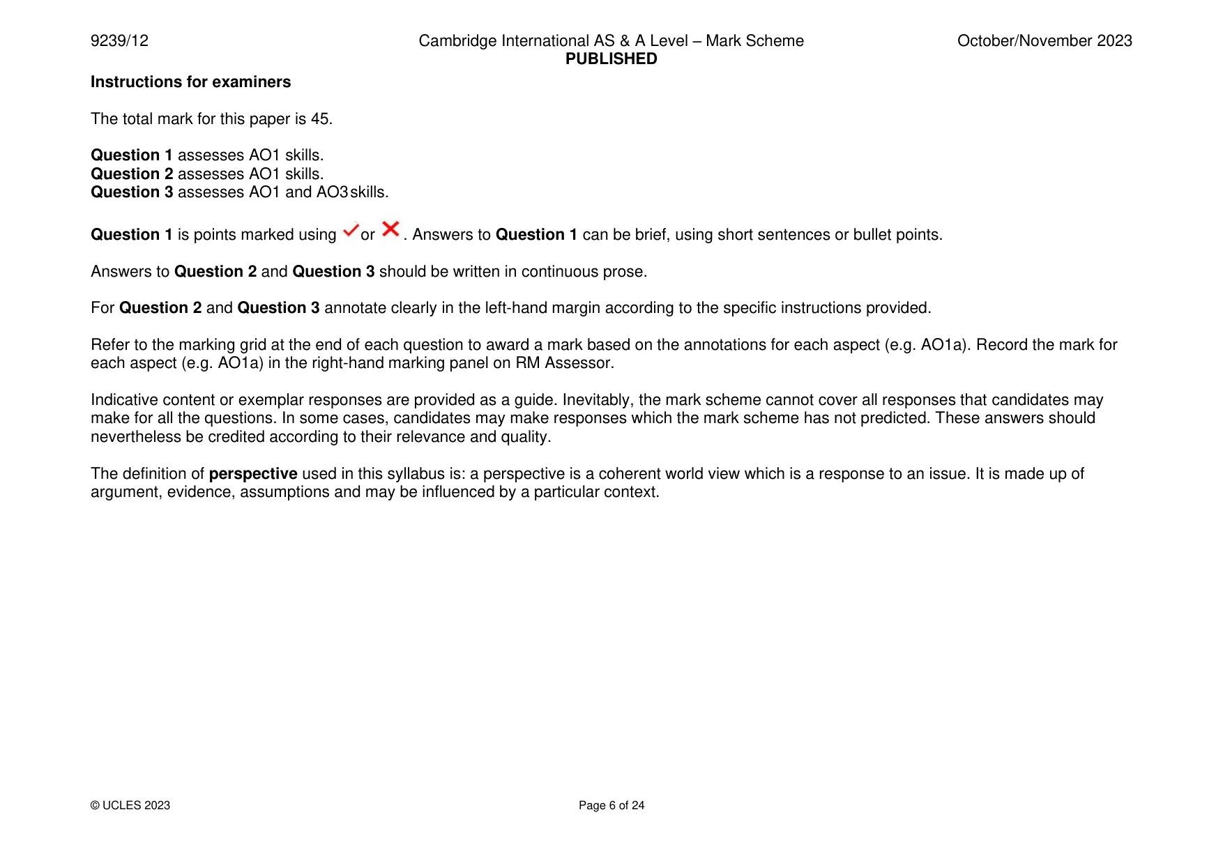 Mark scheme, page 6 of 24